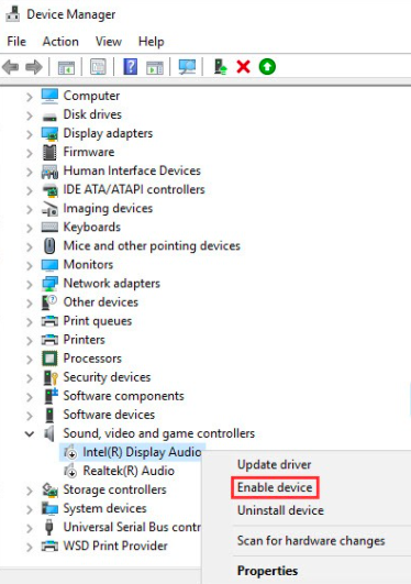 Disable device option
