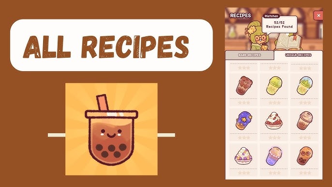 all recipes in boba story